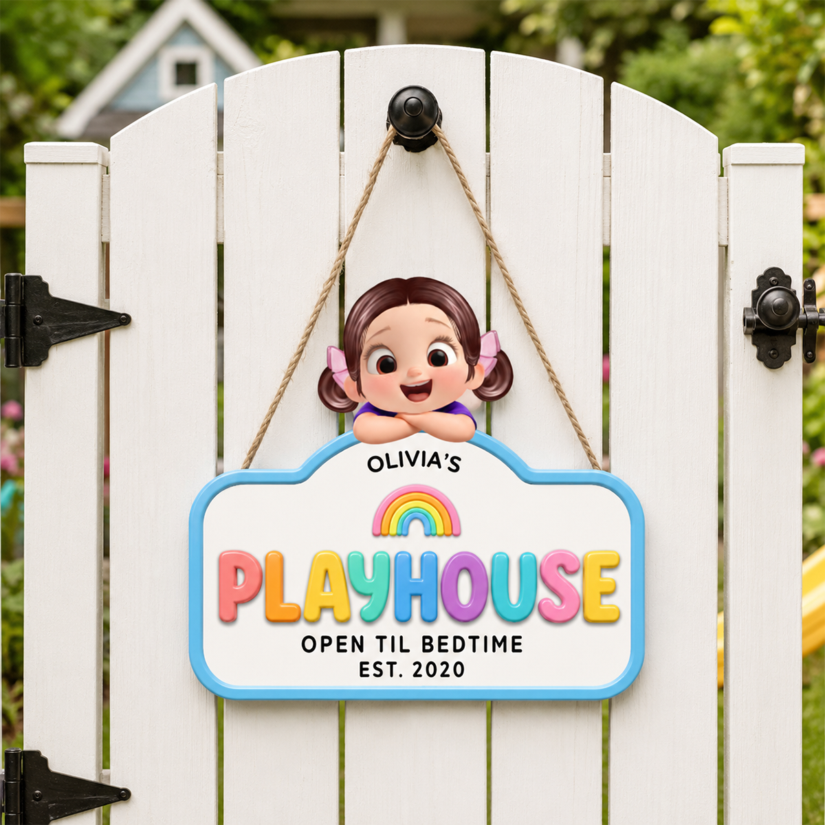 Custom Children's Outdoor Playhouse Sign - Personalized Wood Sign - Outdoor Play Summer Decor