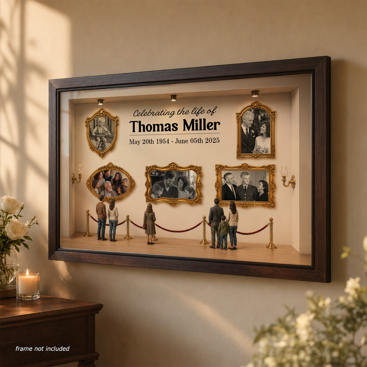 Celebrating The Life Of A Loved One 3D Museum - Personalized Poster - Memorial Sympathy Gift Remembrance Keepsake
