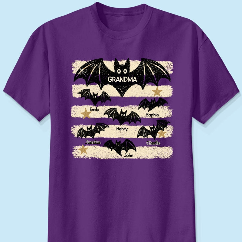 Spooky Grandma Bats - Personalized Shirt - Halloween Gift For Grandma, Mom