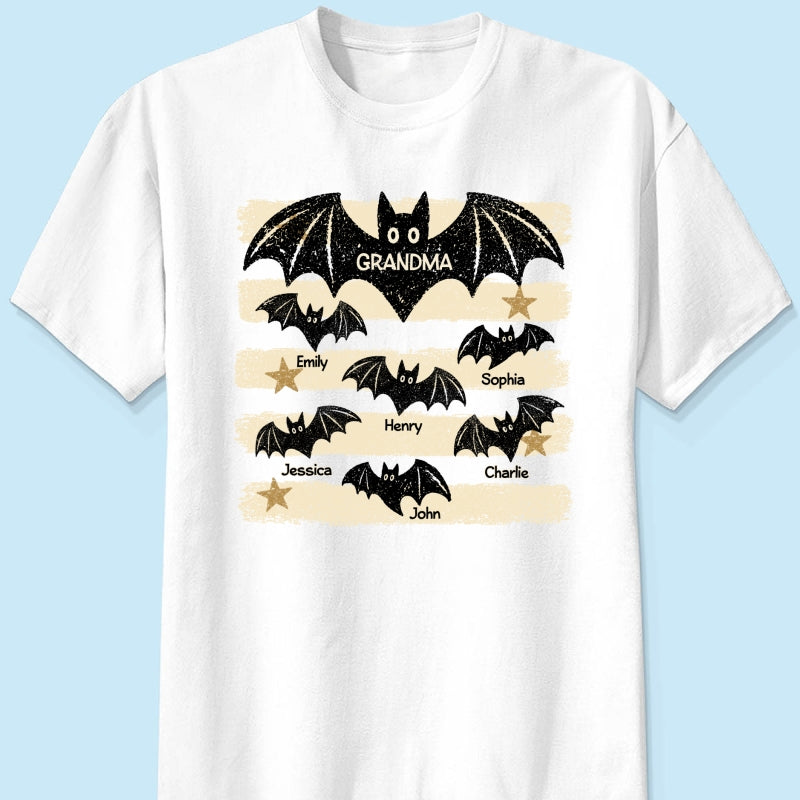 Spooky Grandma Bats - Personalized Shirt - Halloween Gift For Grandma, Mom