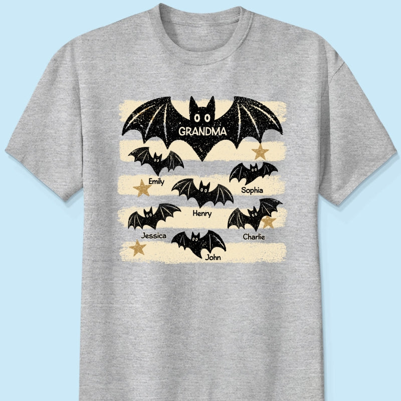 Spooky Grandma Bats - Personalized Shirt - Halloween Gift For Grandma, Mom