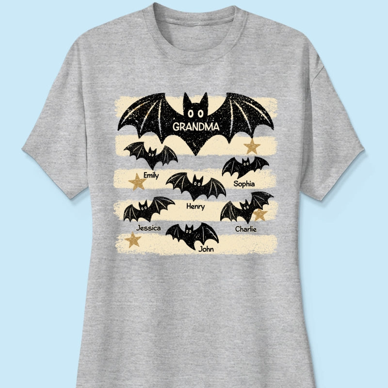 Spooky Grandma Bats - Personalized Shirt - Halloween Gift For Grandma, Mom