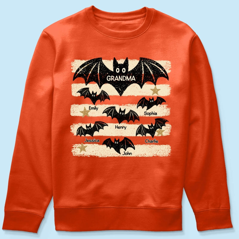 Spooky Grandma Bats - Personalized Shirt - Halloween Gift For Grandma, Mom