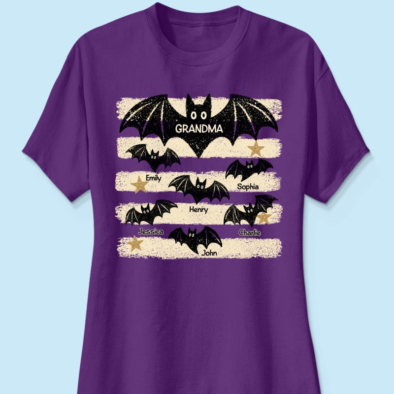 Spooky Grandma Bats - Personalized Shirt - Halloween Gift For Grandma, Mom