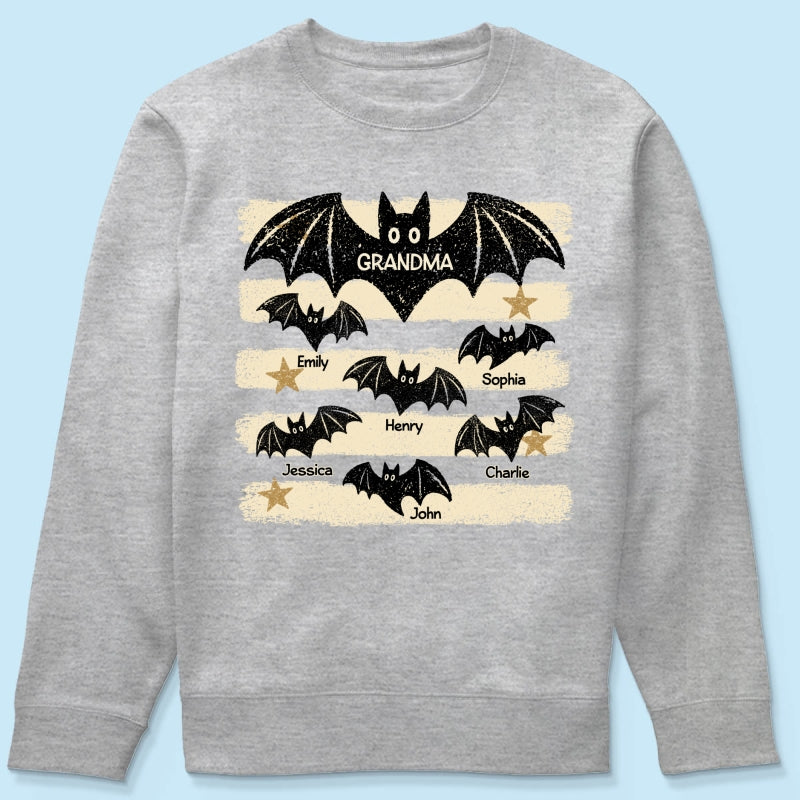 Spooky Grandma Bats - Personalized Shirt - Halloween Gift For Grandma, Mom
