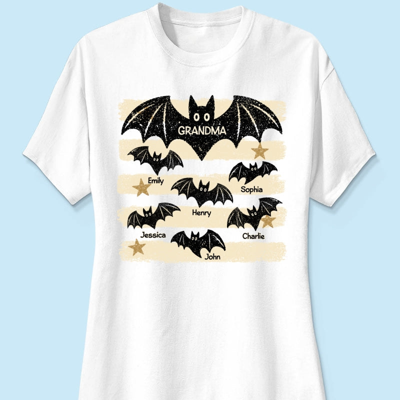 Spooky Grandma Bats - Personalized Shirt - Halloween Gift For Grandma, Mom