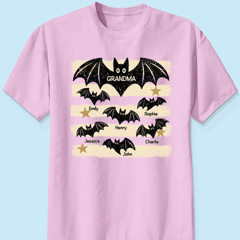 Spooky Grandma Bats - Personalized Shirt - Halloween Gift For Grandma, Mom