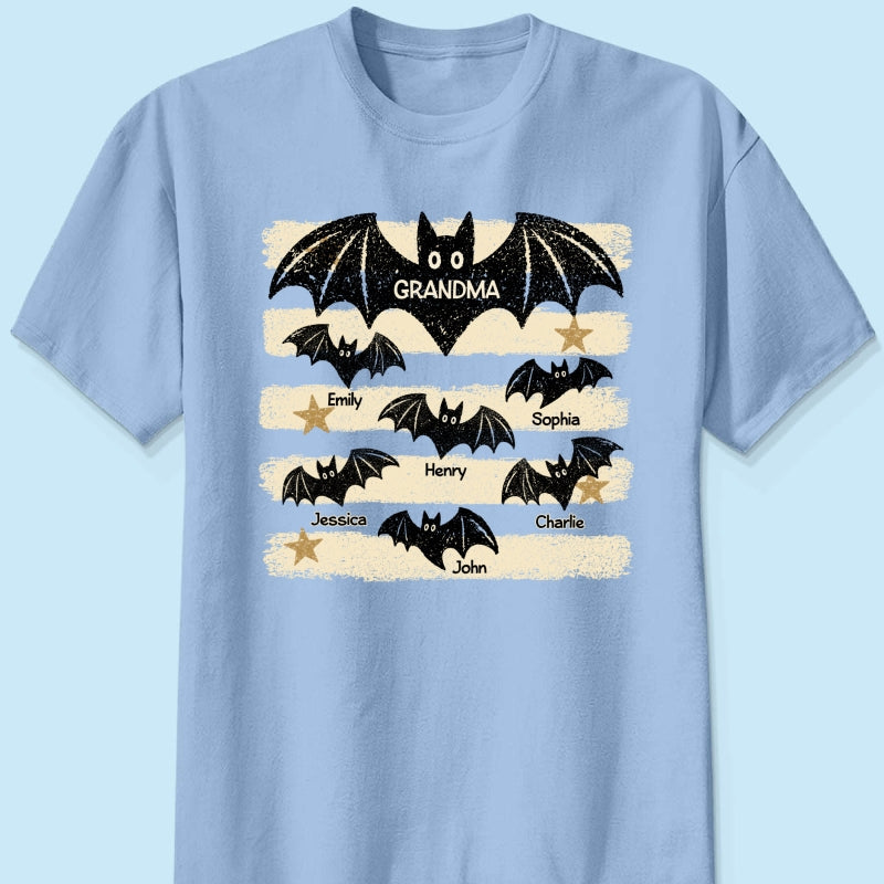 Spooky Grandma Bats - Personalized Shirt - Halloween Gift For Grandma, Mom