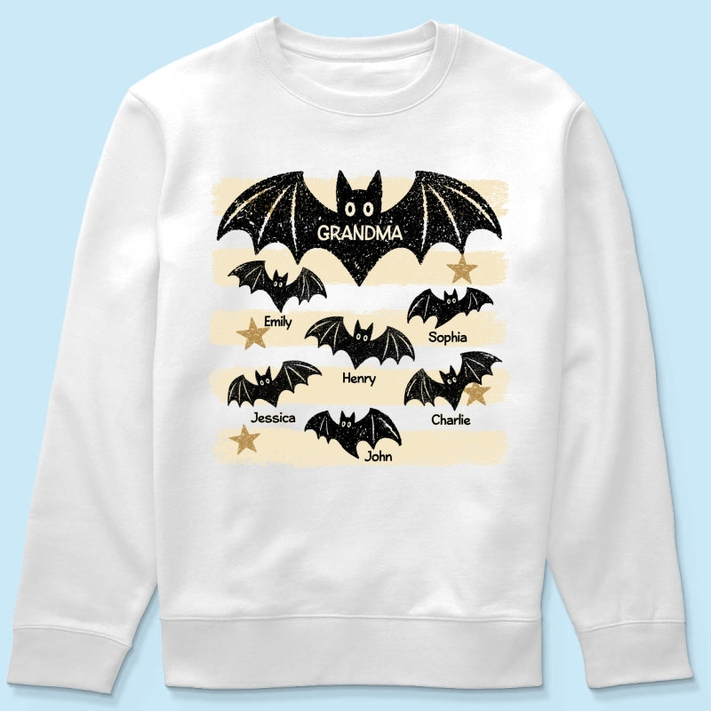 Spooky Grandma Bats - Personalized Shirt - Halloween Gift For Grandma, Mom