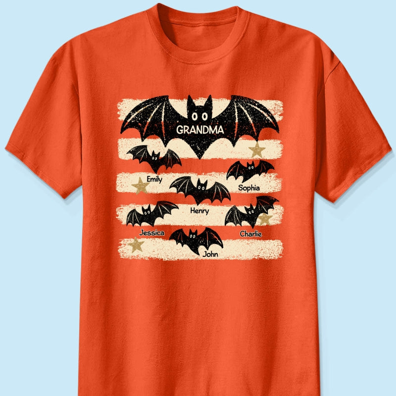 Spooky Grandma Bats - Personalized Shirt - Halloween Gift For Grandma, Mom
