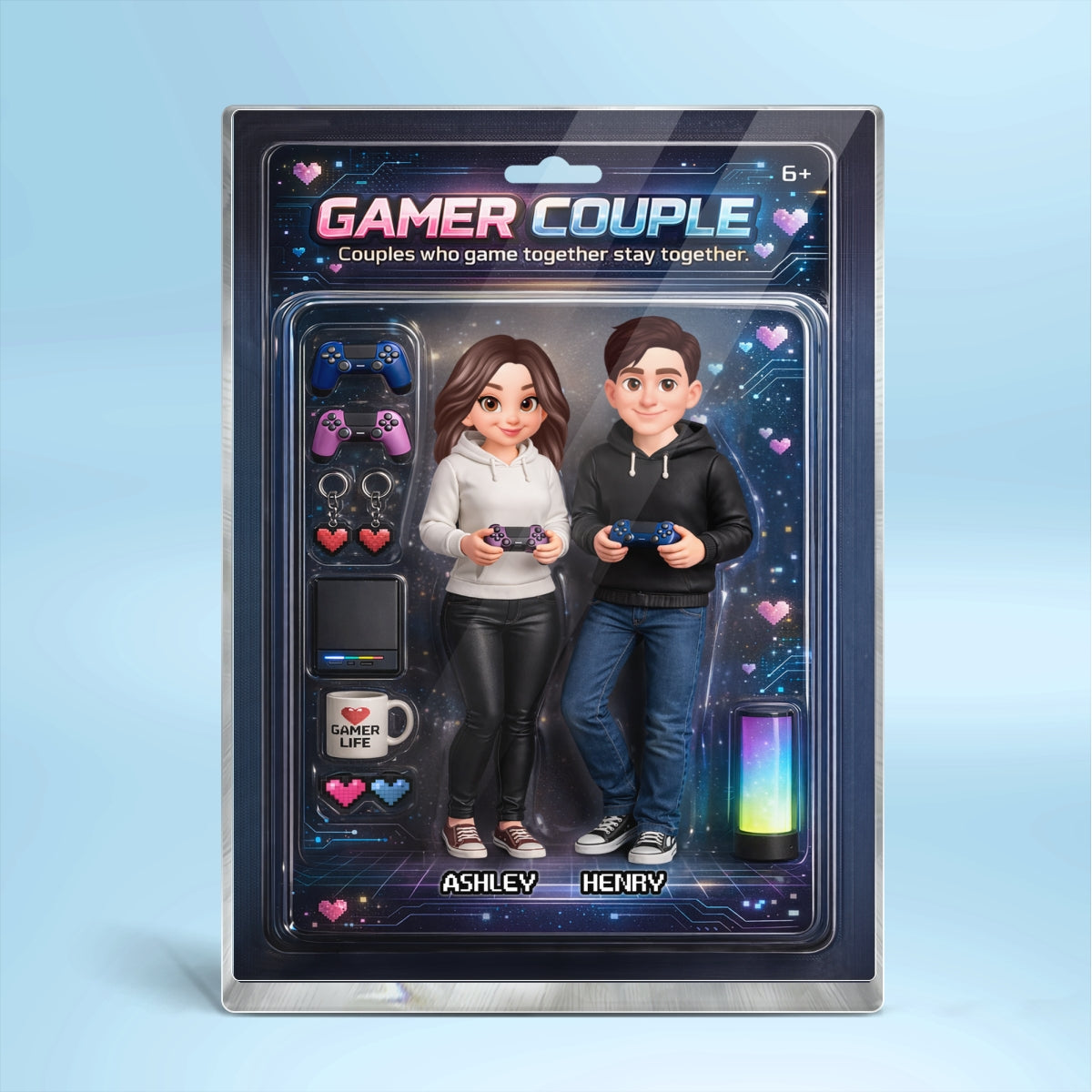 Couples That Game Together Stay Together Custom Action Figure - Personalized Acrylic Block Plaque - Unique Gift for him, for her