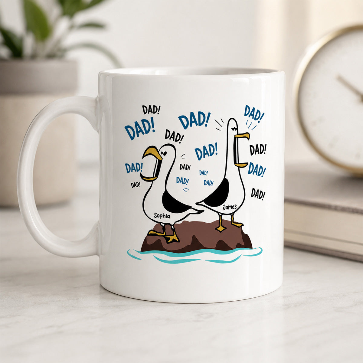 Seagull Dad! Dad! Dad! - Personalized Mug - Funny Father's Day Gift For Dad, Husband