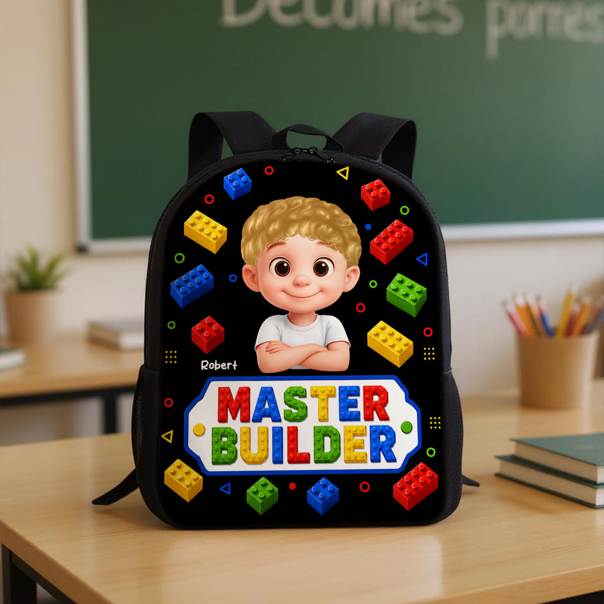 Master Builder for Boys Girls - Personalized Backpack - Back to School Backpack for Kids