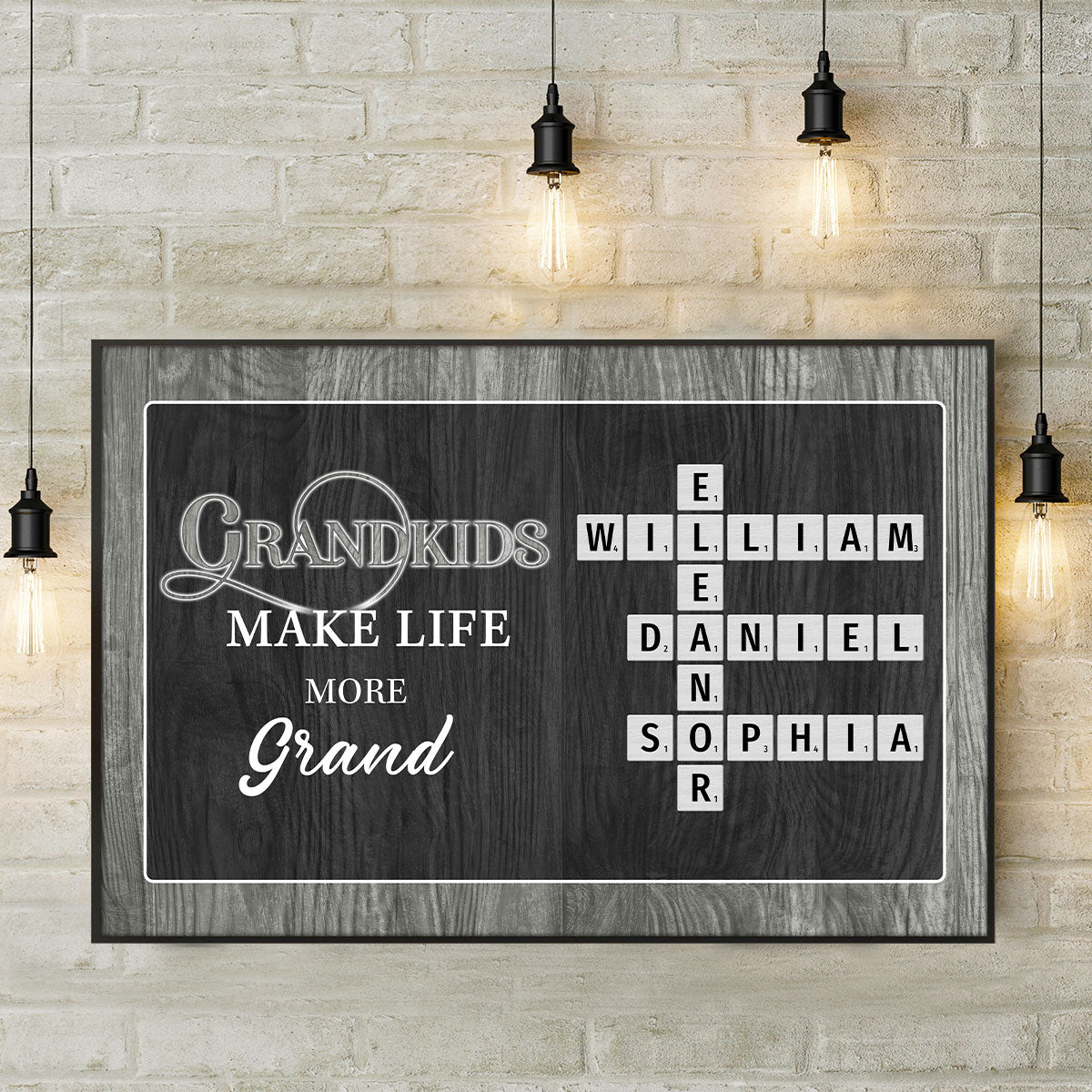 Grandkids Make Life More Grand Crossword Puzzle Art, Personalized Poster