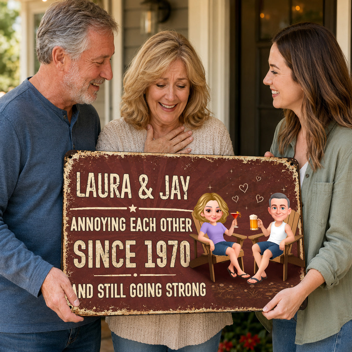 Couple Annoying Each Other - Personalized Metal Sign - Funny Couple Gift, Anniversary Gift for Him, for Her