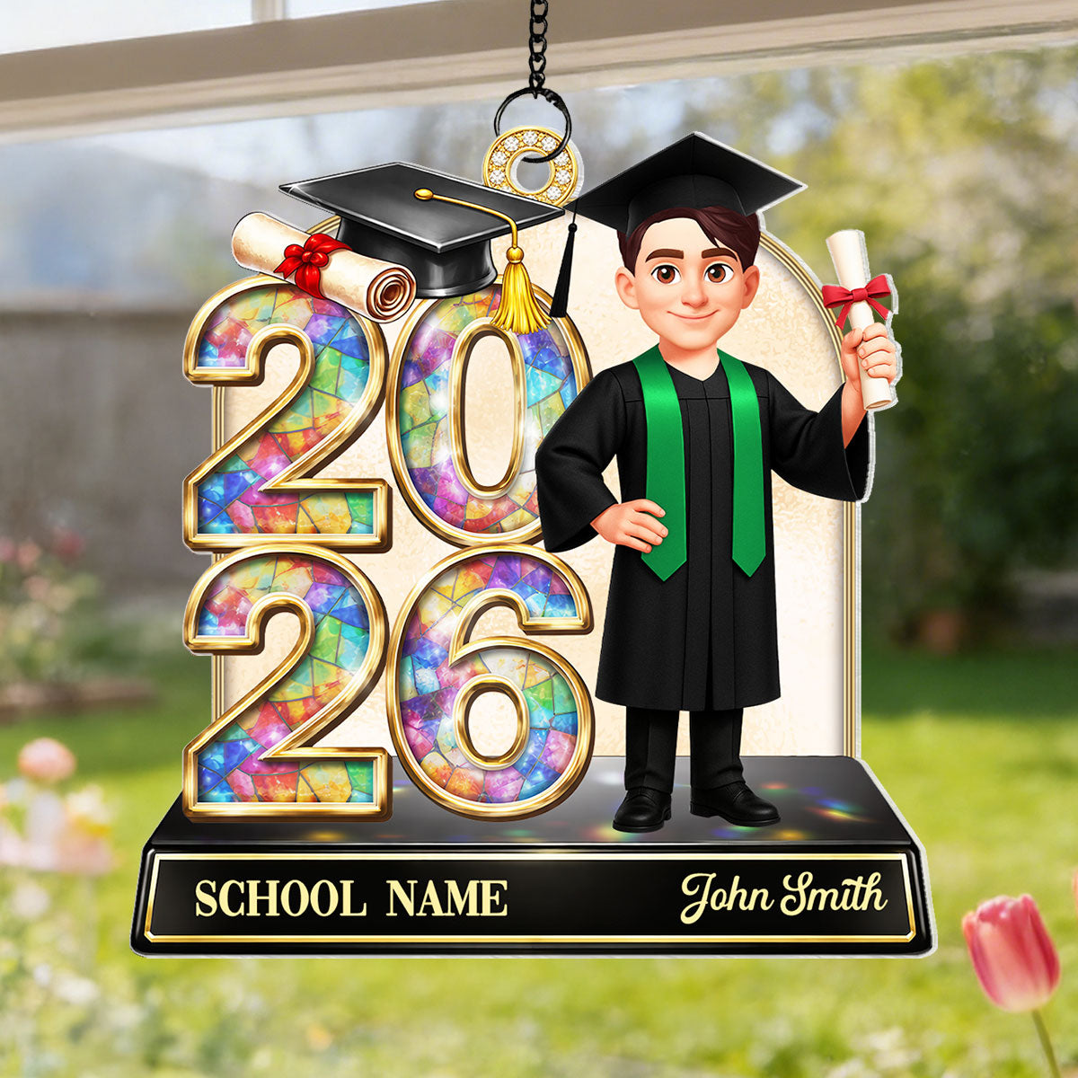 Senior Class Of 2026 2027 Graduate Keepsake 2D Flat - Personalized Suncatcher Ornament - Graduation Gift For Daughter