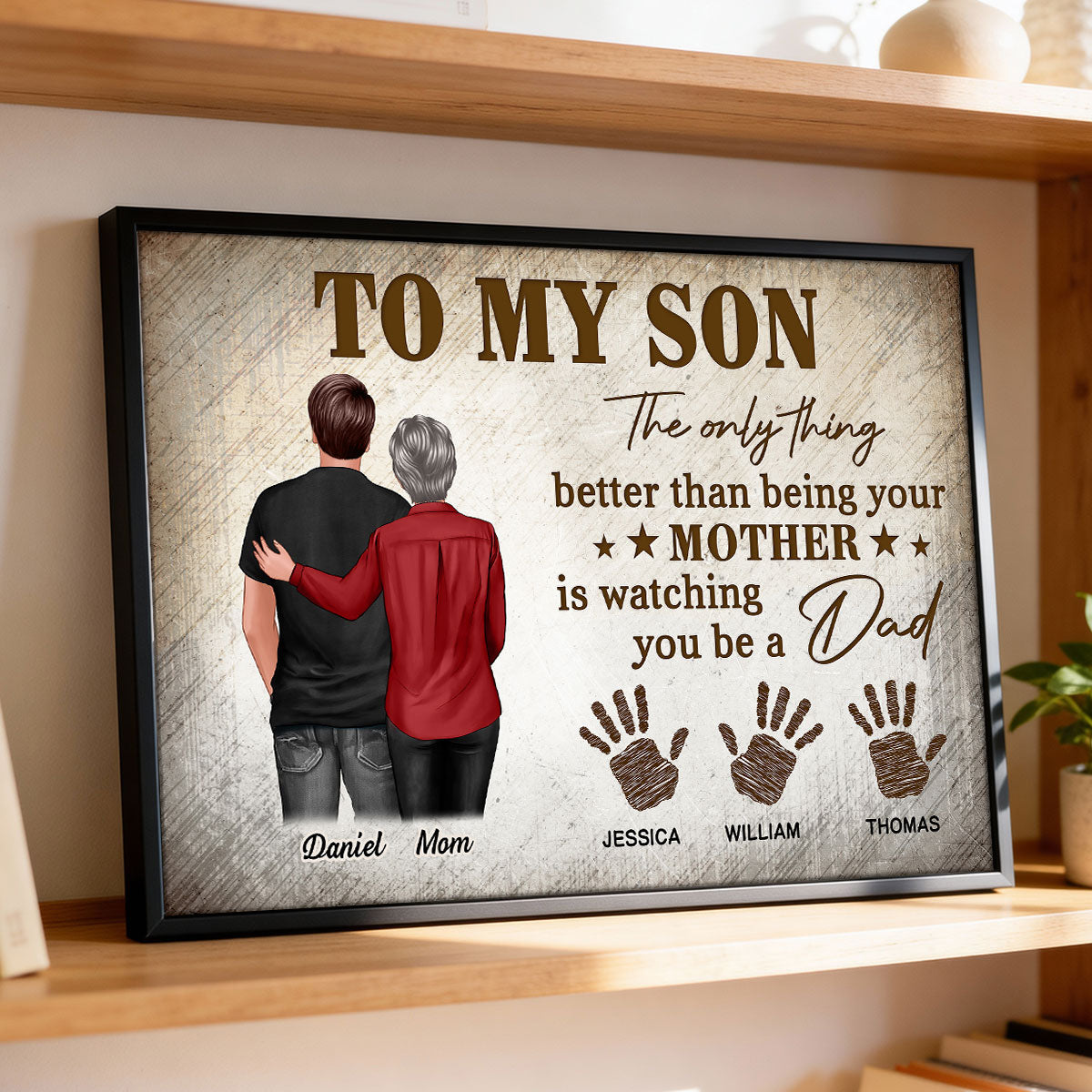 Retro Vintage To My Son Watching You Be A Dad - Personalized Poster - Father's Day Gift For Son