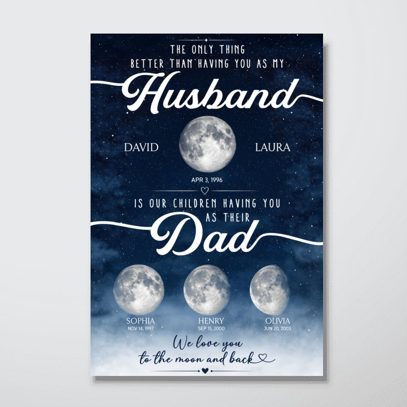 The Only Thing Better Custom Moon Phase by Date - Personalized Poster - Father's Day Gift for Dad, Husband