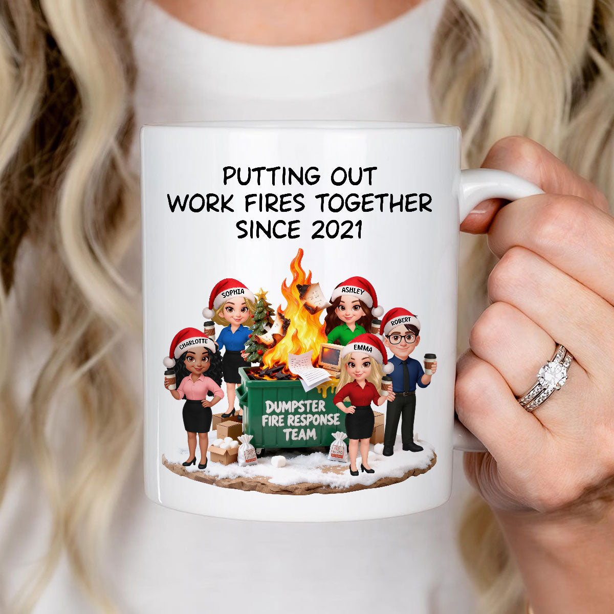 Dumpster Fire Response Team - Personalized Mug - Funny Gift For Coworkers, Work Besties