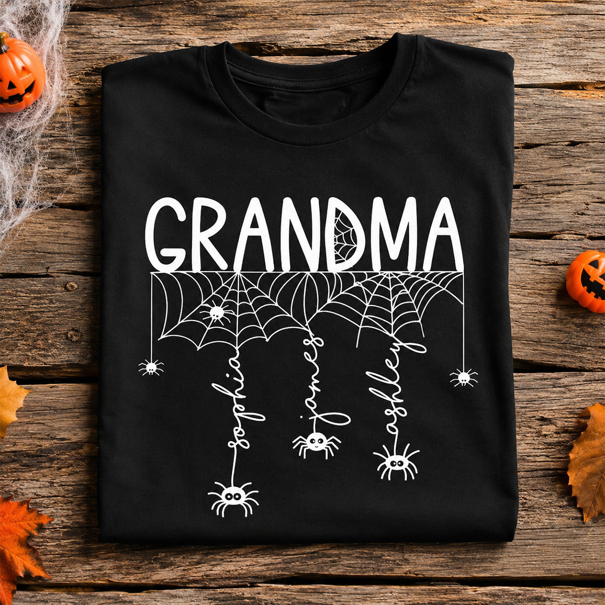 Grandma Mom Spooky Spiders - Personalized Shirt - Halloween Gift
