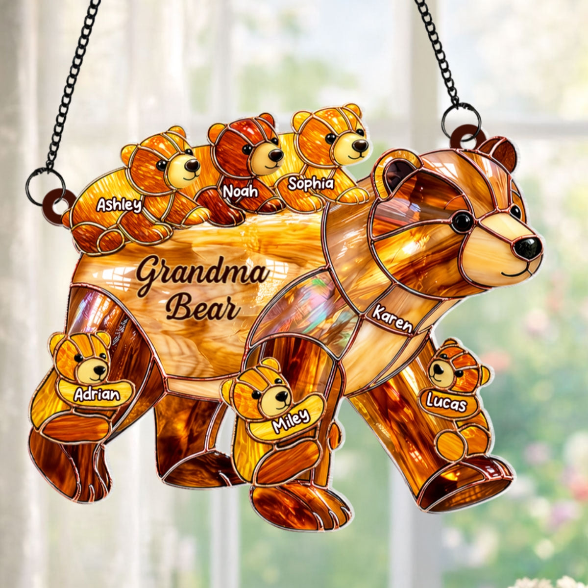 Mama Bear - Personalized Suncatcher - Sentimental Mother's Day Gift for Mom, Wife