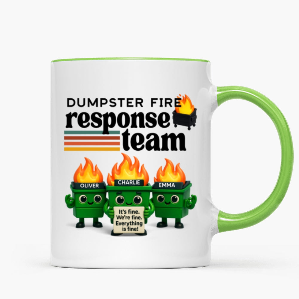 Dumpster Fire Response Team - Personalized Mug - Funny Christmas Gift, White Elephant Gift for Coworkers, Boss