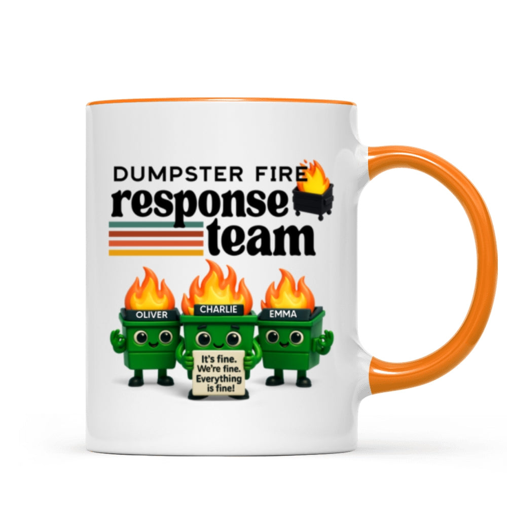 Dumpster Fire Response Team - Personalized Mug - Funny Christmas Gift, White Elephant Gift for Coworkers, Boss