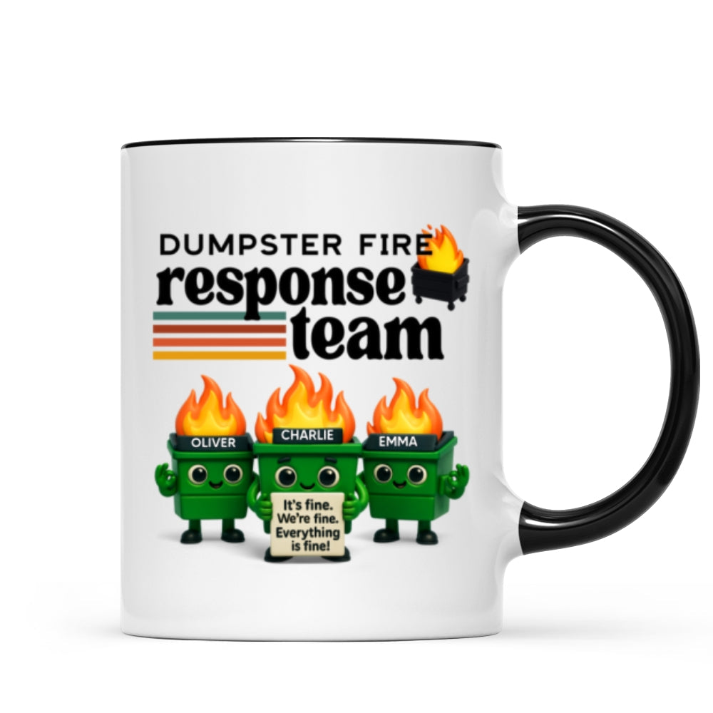 Dumpster Fire Response Team - Personalized Mug - Funny Christmas Gift, White Elephant Gift for Coworkers, Boss