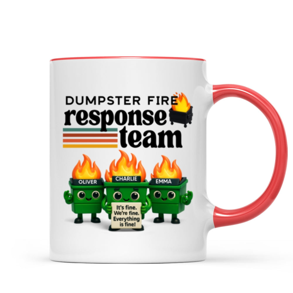 Dumpster Fire Response Team - Personalized Mug - Funny Christmas Gift, White Elephant Gift for Coworkers, Boss