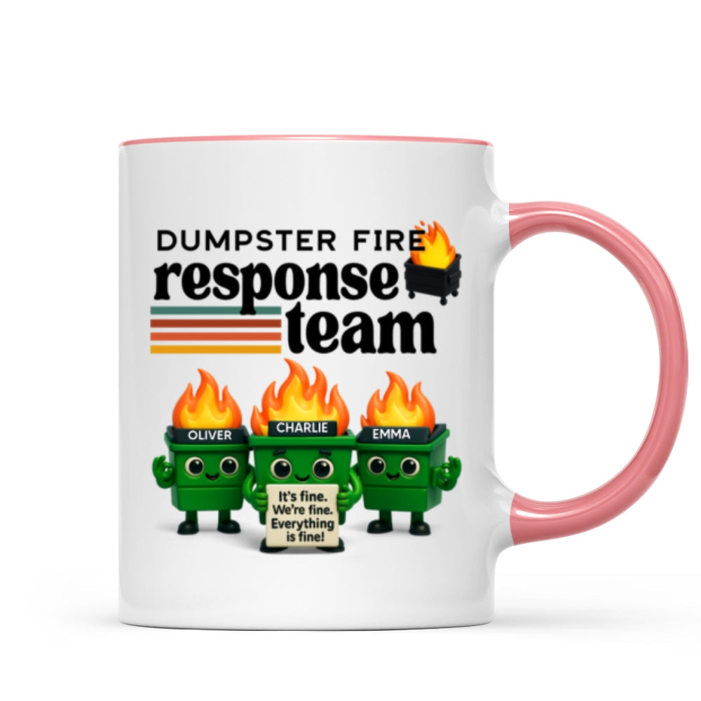 Dumpster Fire Response Team - Personalized Mug - Funny Christmas Gift, White Elephant Gift for Coworkers, Boss