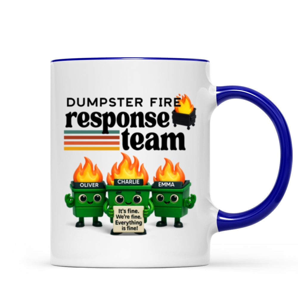 Dumpster Fire Response Team - Personalized Mug - Funny Christmas Gift, White Elephant Gift for Coworkers, Boss