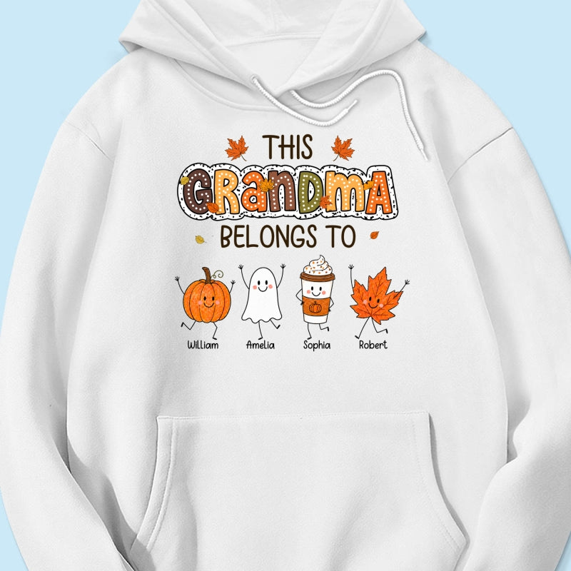 Fall Season Funny Kids This Grandma Belongs To - Personalized Shirt - Gift For Grandmas, Moms