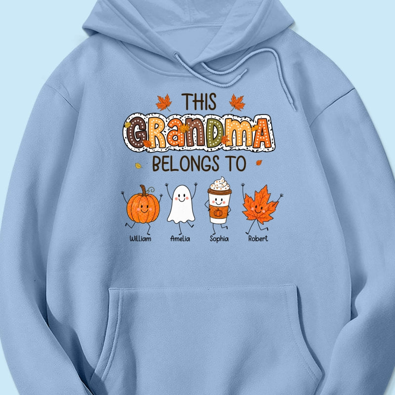 Fall Season Funny Kids This Grandma Belongs To - Personalized Shirt - Gift For Grandmas, Moms
