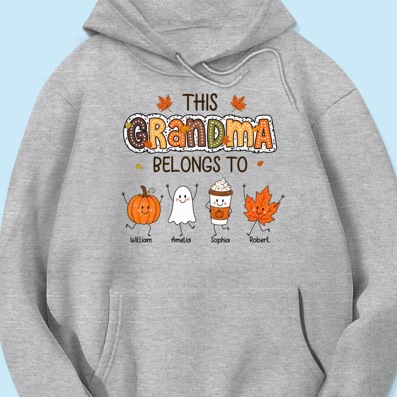 Fall Season Funny Kids This Grandma Belongs To - Personalized Shirt - Gift For Grandmas, Moms