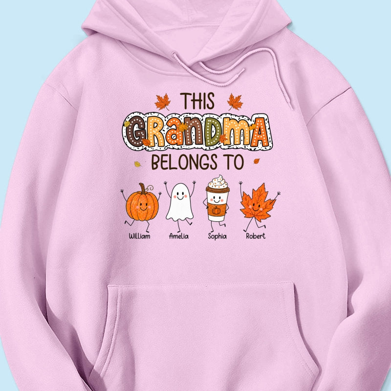 Fall Season Funny Kids This Grandma Belongs To - Personalized Shirt - Gift For Grandmas, Moms
