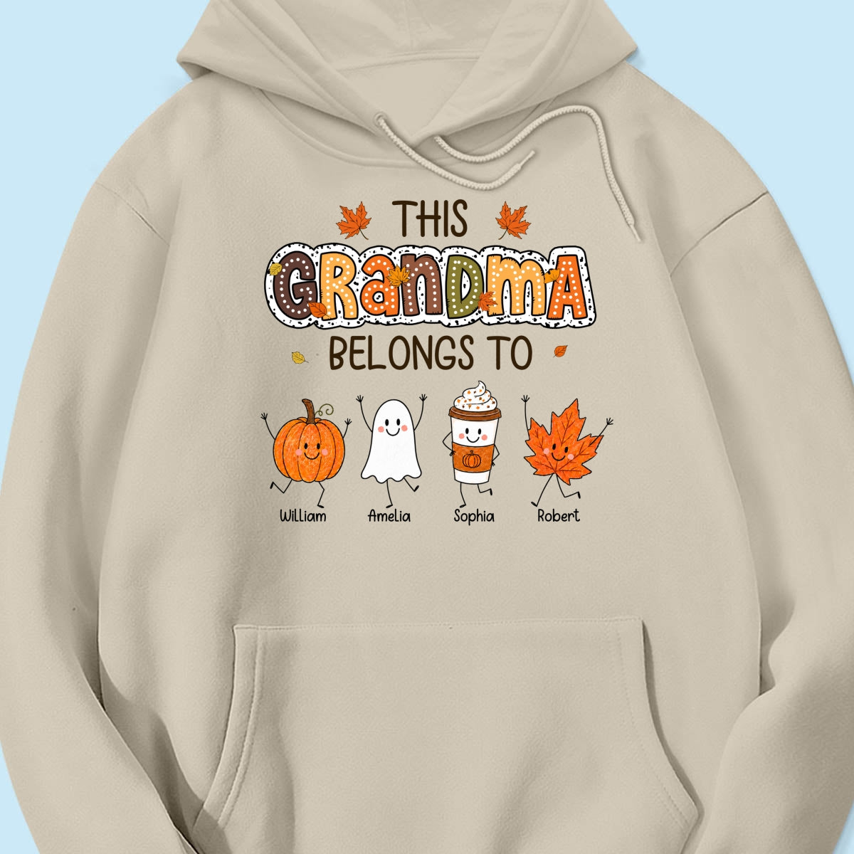Fall Season Funny Kids This Grandma Belongs To - Personalized Shirt - Gift For Grandmas, Moms