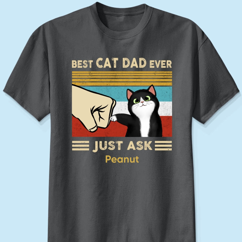 Custom Cat Fist Bump - Personalized Shirt - Perfect Gift for Cat Dads, Father's Day Gift for Husband, Gift for Him