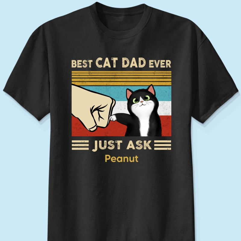 Custom Cat Fist Bump - Personalized Shirt - Perfect Gift for Cat Dads, Father's Day Gift for Husband, Gift for Him