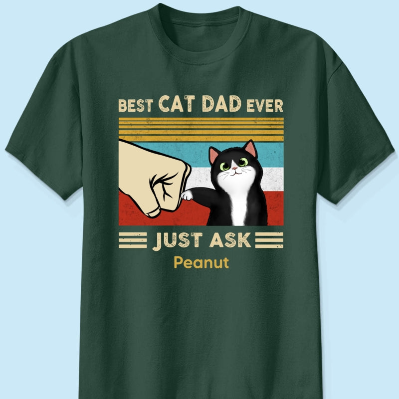 Custom Cat Fist Bump - Personalized Shirt - Perfect Gift for Cat Dads, Father's Day Gift for Husband, Gift for Him