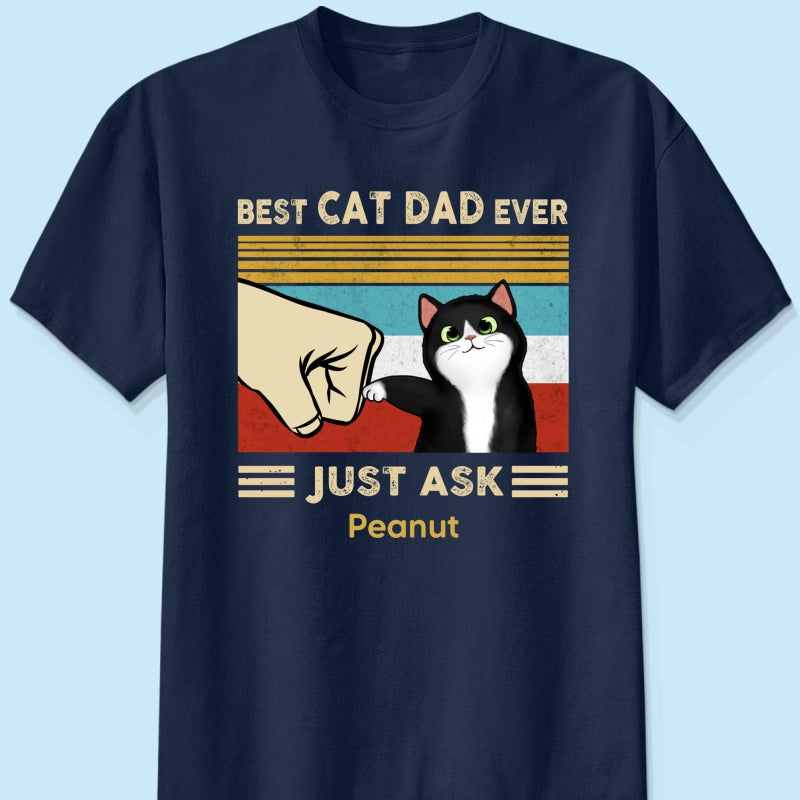 Custom Cat Fist Bump - Personalized Shirt - Perfect Gift for Cat Dads, Father's Day Gift for Husband, Gift for Him
