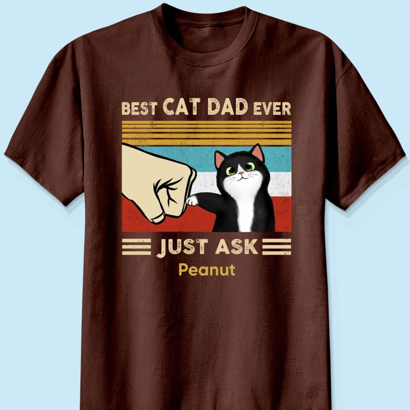 Custom Cat Fist Bump - Personalized Shirt - Perfect Gift for Cat Dads, Father's Day Gift for Husband, Gift for Him