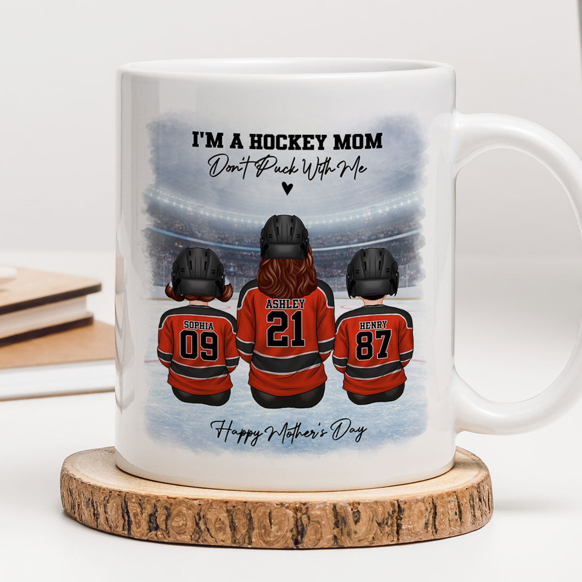 Hockey Mom And Kids - Personalized Mug - Heartfelt Gift For Hockey Mom, Gift For Wife