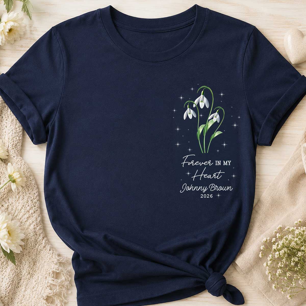 Tiny Bloom Forever - Personalized Shirt - Memorial Sympathy Gift for Baby Loss