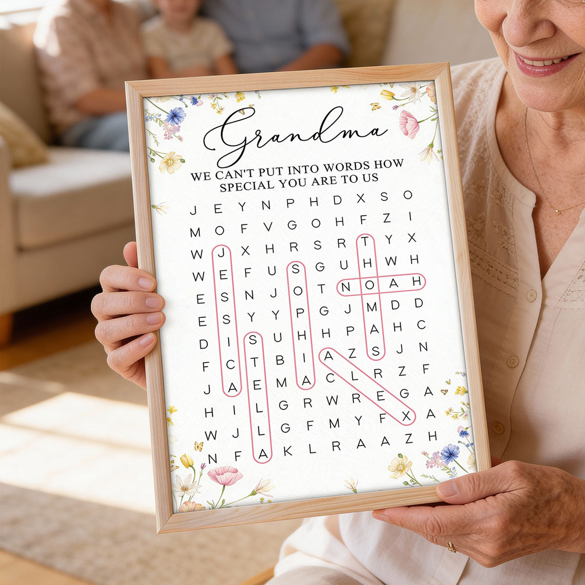 Grandma Word Search Puzzle We Can't Put Into Words How Special You Are - Personalized Poster - Mother's Day Gift For Grandma