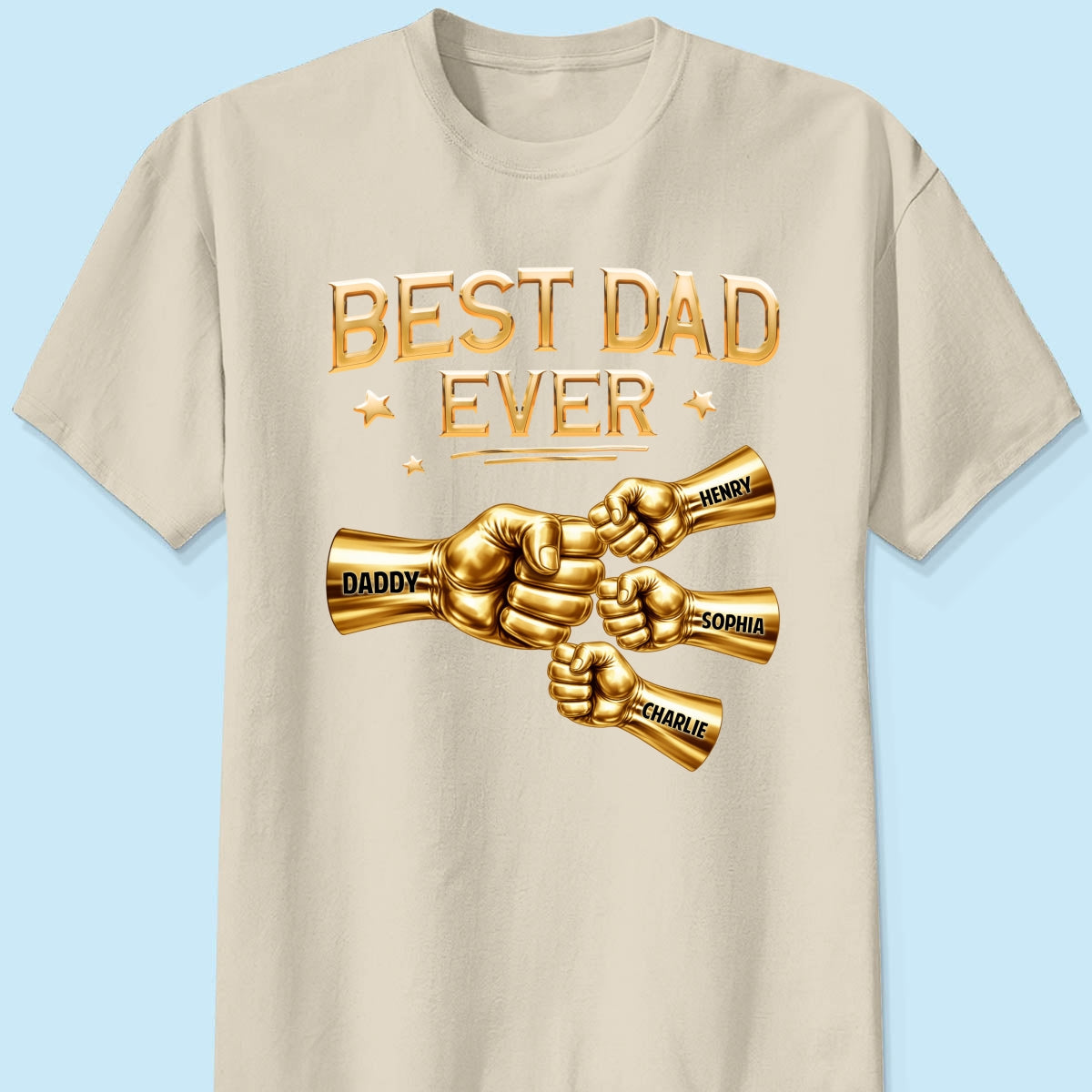Best Dad Ever Fist Bump - Personalized Shirt - Father's Day Gift For Dad