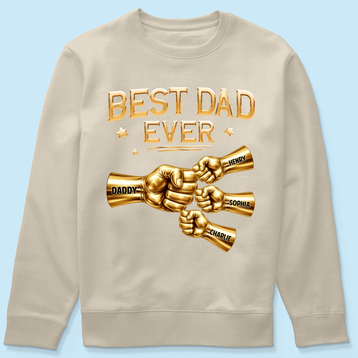 Best Dad Ever Fist Bump - Personalized Shirt - Father's Day Gift For Dad