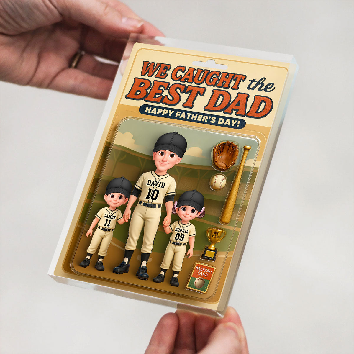 Baseball Things We Caught The Best Dad - Personalized Acrylic Block Plaque -  Gift For Baseball Dad