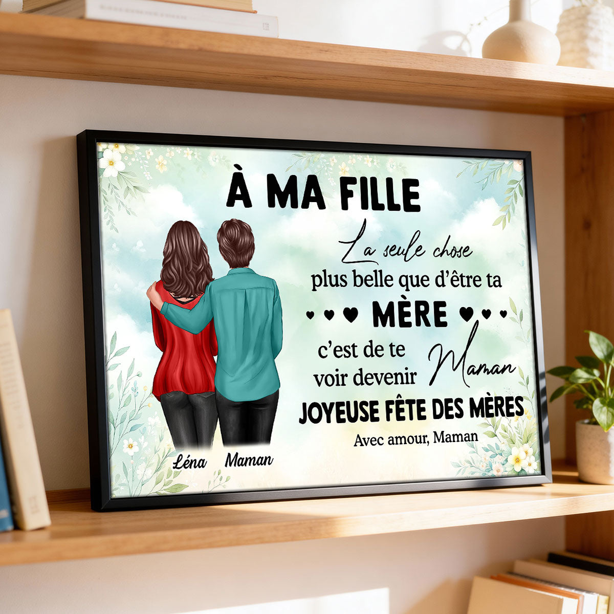 À ma fille – Te voir devenir maman – Affiche personnalisée – Cadeau de Fête des Mères pour ma fille