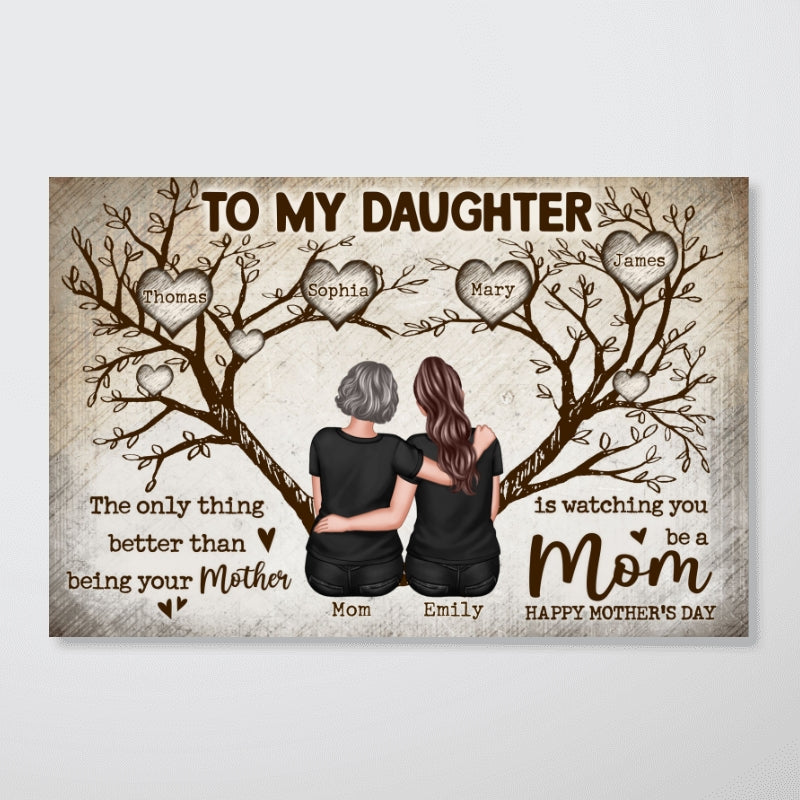 To My Daughter Happy Mother's Day Tree Of Life Custom Kids Names - Personalized Poster - Mother's Day Gift For Daughter