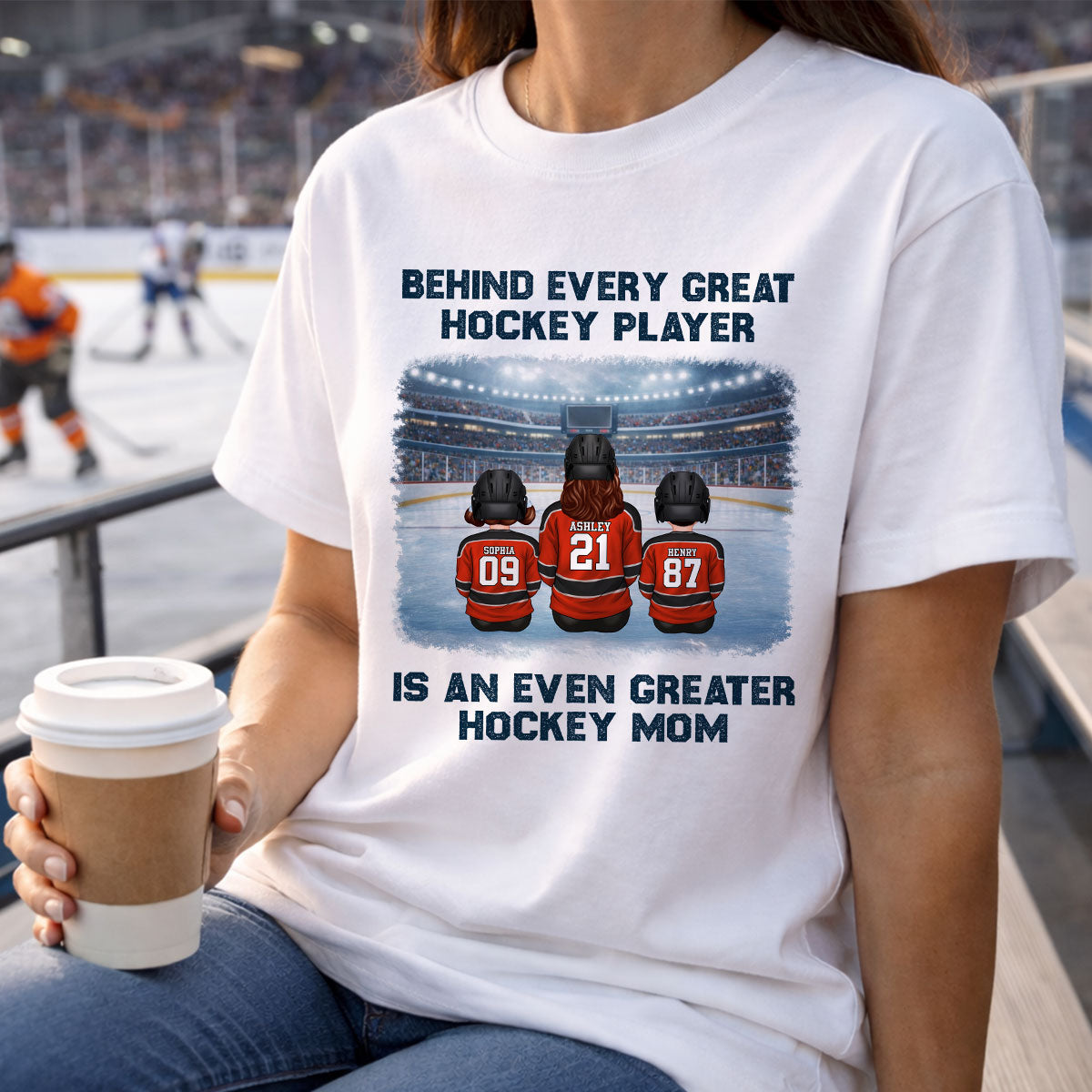 Behind Every Great Hockey Play Is An Even Greater Hockey Mom - Personalized Shirt - Mother's Day Gift For Hockey Mom, Gift For Wife